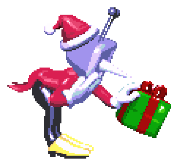 Tenna holding a present