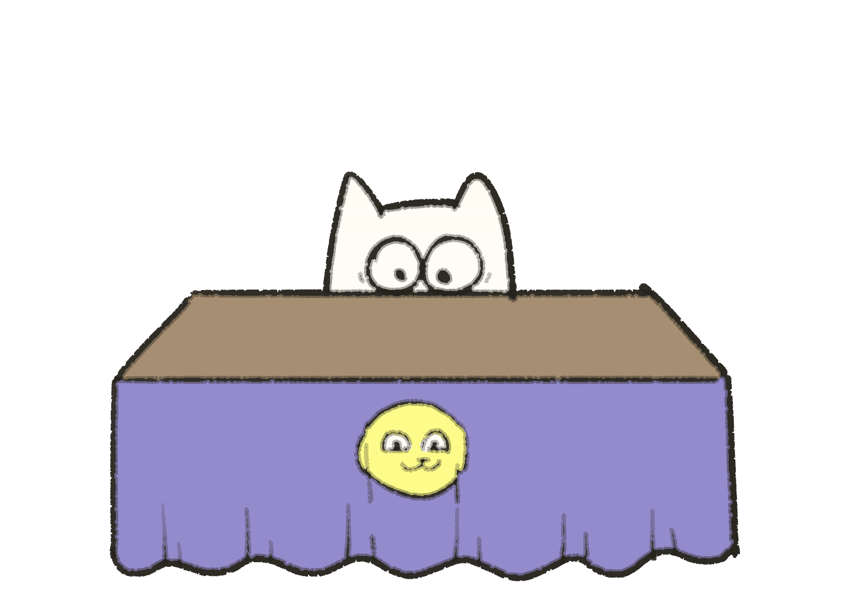 dog sinking down so you can only see his eyes and ears