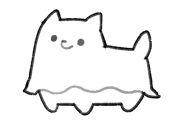 ((annoying dog underneath a blanket looking like a ghost.))